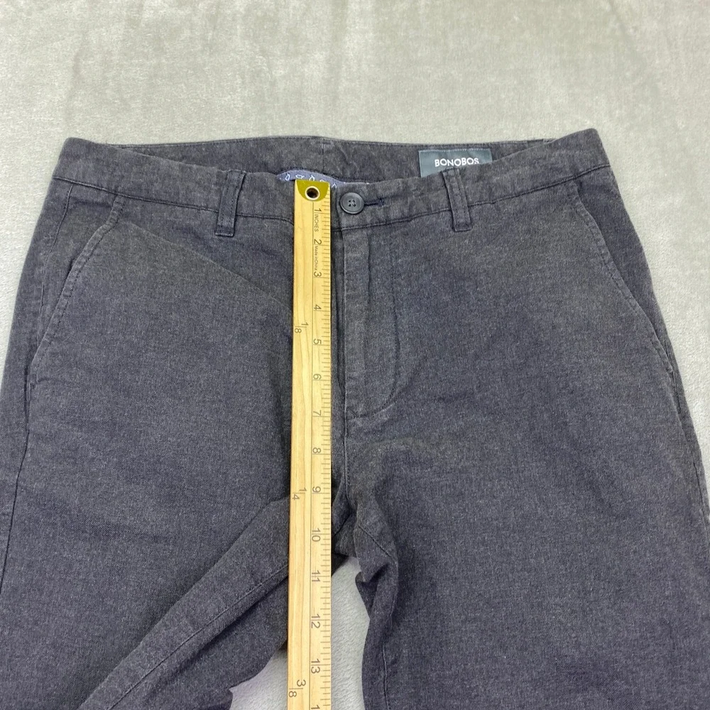 Bonobos Tailored Chino Men Sz 32 Charcoal Gray Tessuti di Sondrio Italian Fabric